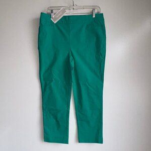 NWT CHICO'S Brigitte Slim Cropped Pants Size 1.5 = Size 10 Green Pull-On